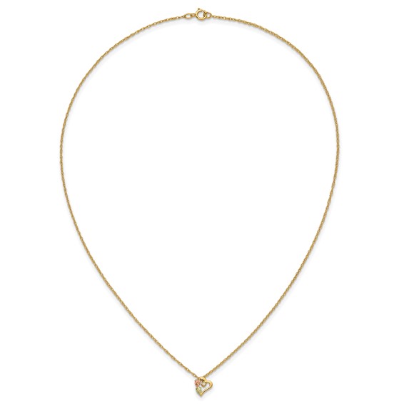 10K Tri-color w/12K Accents Diamond Black Hills Gold Necklace