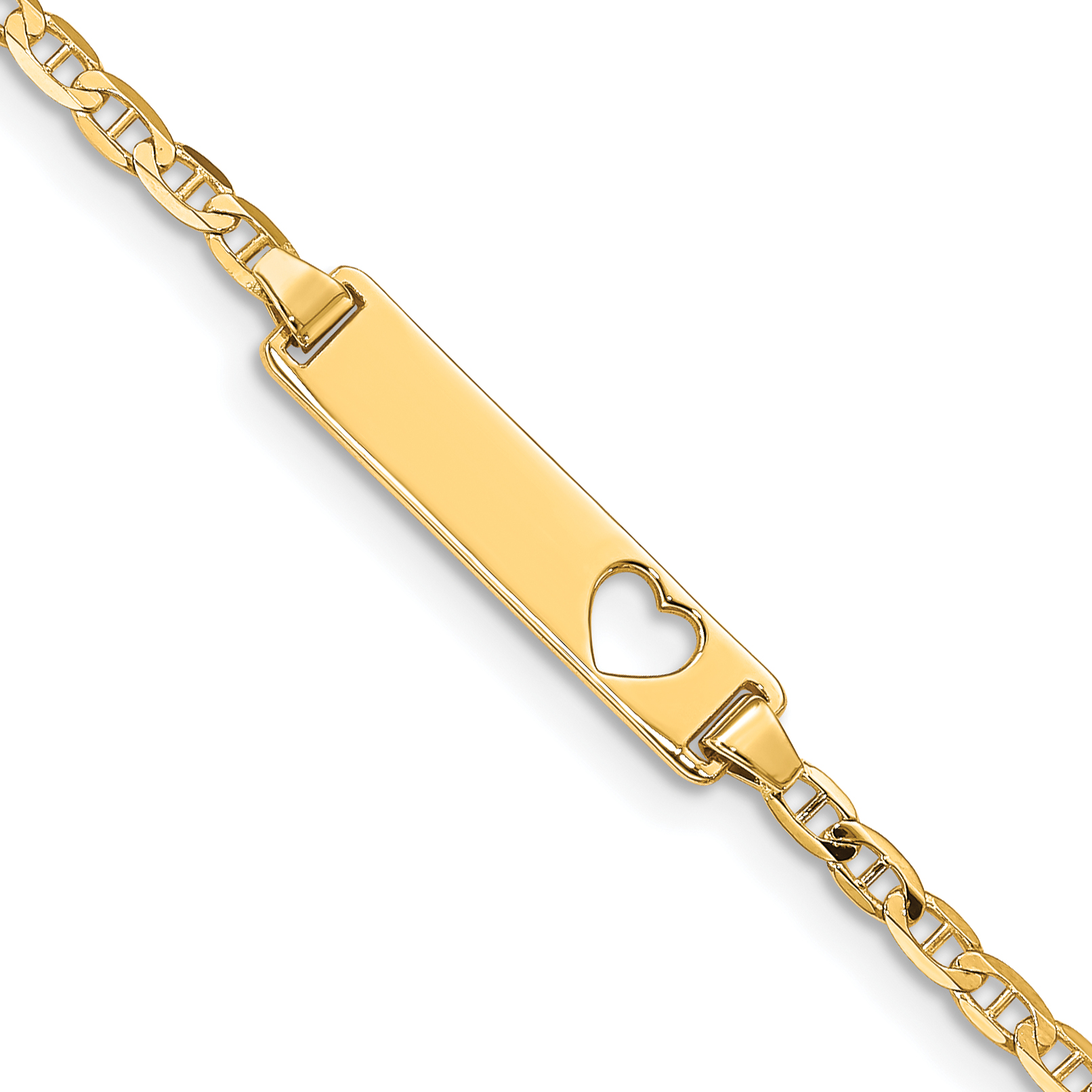 10k Flat Anchor Link ID Bracelet (10BID24-6)