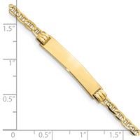 10K Yellow Gold Polished Solid Chain Solid Plate Anchor Link 26x5mm Plate ID Bracelet - 6in view 3