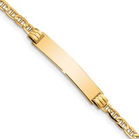 10K Yellow Gold Polished Solid Chain Solid Plate Anchor Link 26x5mm Plate ID Bracelet - 6in view 1