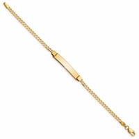 10K Yellow Gold Polished Solid Chain Solid Plate Curb Link 26x 5mm Plate ID Bracelet, 6" view 2