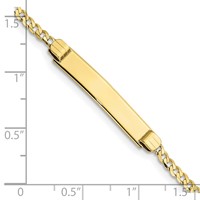 10K Yellow Gold Polished Solid Chain Solid Plate Curb Link 26x 5mm Plate ID Bracelet, 6" view 3