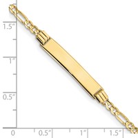 10K Polished Solid Chain Solid Plate Figaro Link 26x5mm Plate 6 Inch ID Bracelet view 3