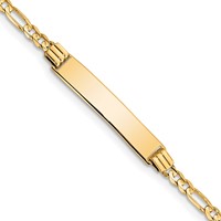 10K Polished Solid Chain Solid Plate Figaro Link 26x5mm Plate 6 Inch ID Bracelet view 1