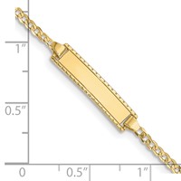 10K Yellow Gold Polished Solid Chain Solid Plate Curb Link 18.5x 5mm Plate ID Bracelet, 6" view 3