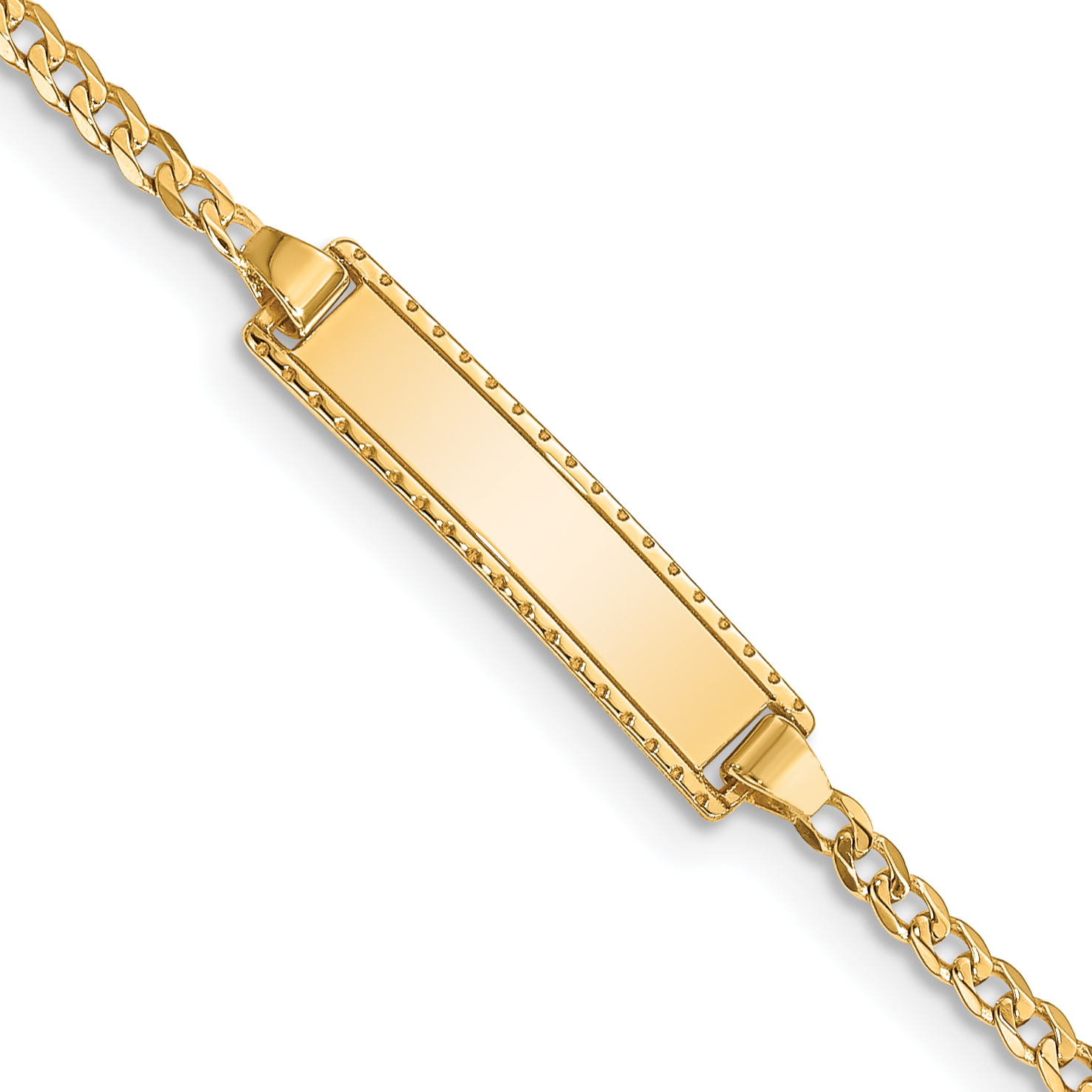 10k Flat Curb Link ID Bracelet (10BID52-6)