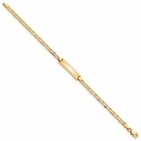 10K Yellow Gold Polished Solid Chain Solid Plate Anchor Link 20x5mm Plate ID Bracelet - 6in view 2