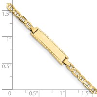 10K Yellow Gold Polished Solid Chain Solid Plate Anchor Link 20x5mm Plate ID Bracelet - 6in view 3