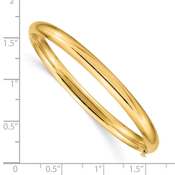 10k 3/16 Polished Hinged Baby Bangle