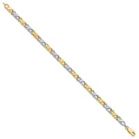 10K Two-Tone Solid Polished Fancy 7 Inch Bracelet view 2