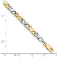 10K Two-Tone Solid Polished Fancy 7 Inch Bracelet view 5