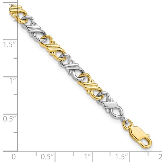10k Two-Tone Solid Polished Fancy Bracelet