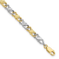 10K Two-Tone Solid Polished Fancy 7 Inch Bracelet view 1