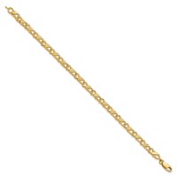 10K Solid Polished Fancy 7 Inch Bracelet view 2