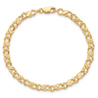 10K Solid Polished Fancy 7 Inch Bracelet view 3