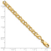10K Solid Polished Fancy 7 Inch Bracelet view 4