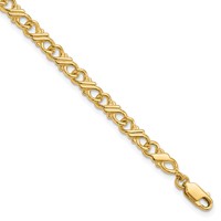 10K Solid Polished Fancy 7 Inch Bracelet view 1