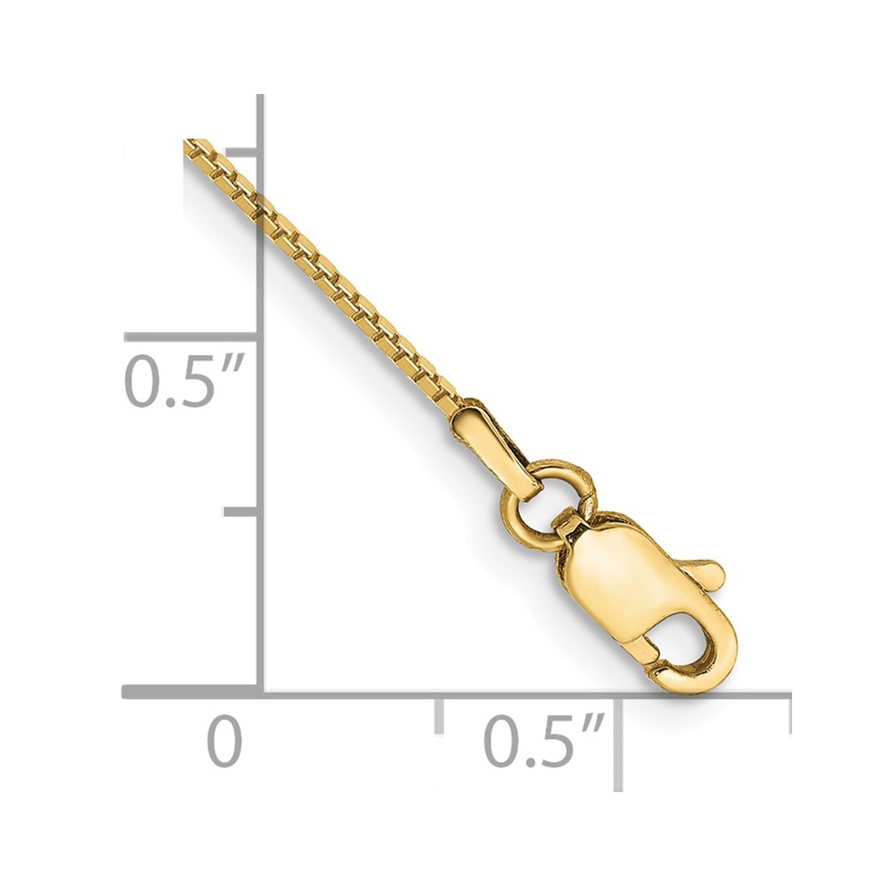 10k .90mm Box Chain Anklet (10BX087-9)