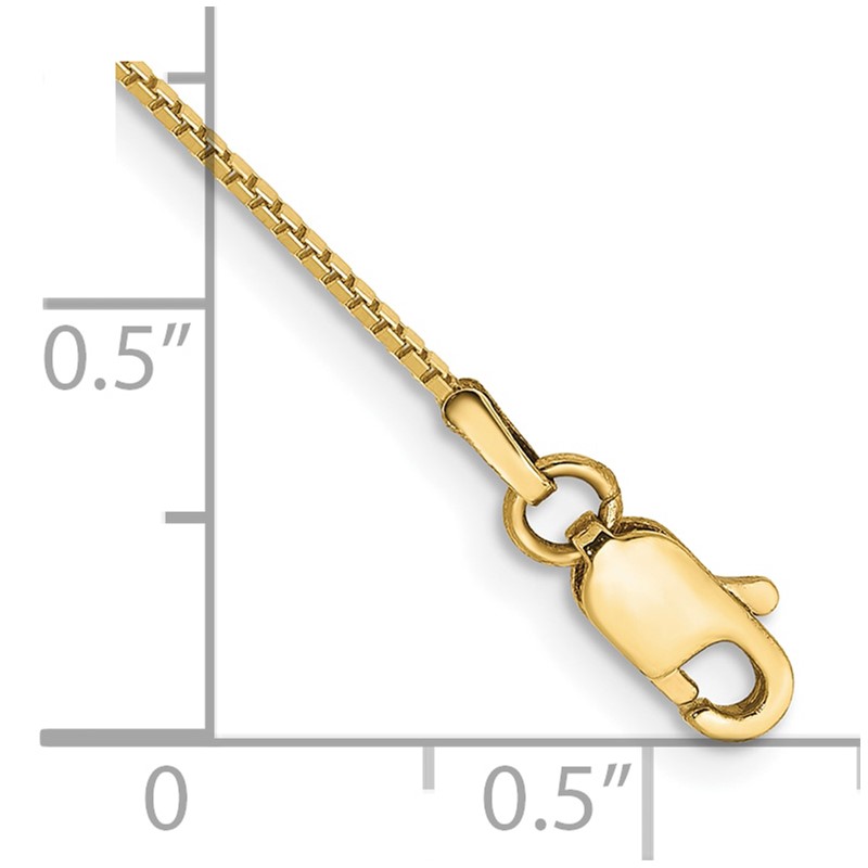10k .90mm Box Chain Anklet