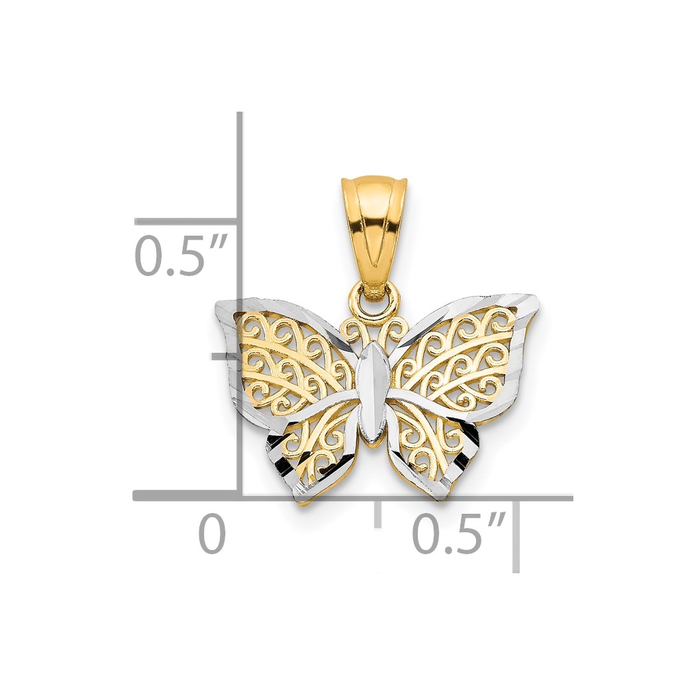 10K w/Rhodium Butterfly Charm (10C1001)