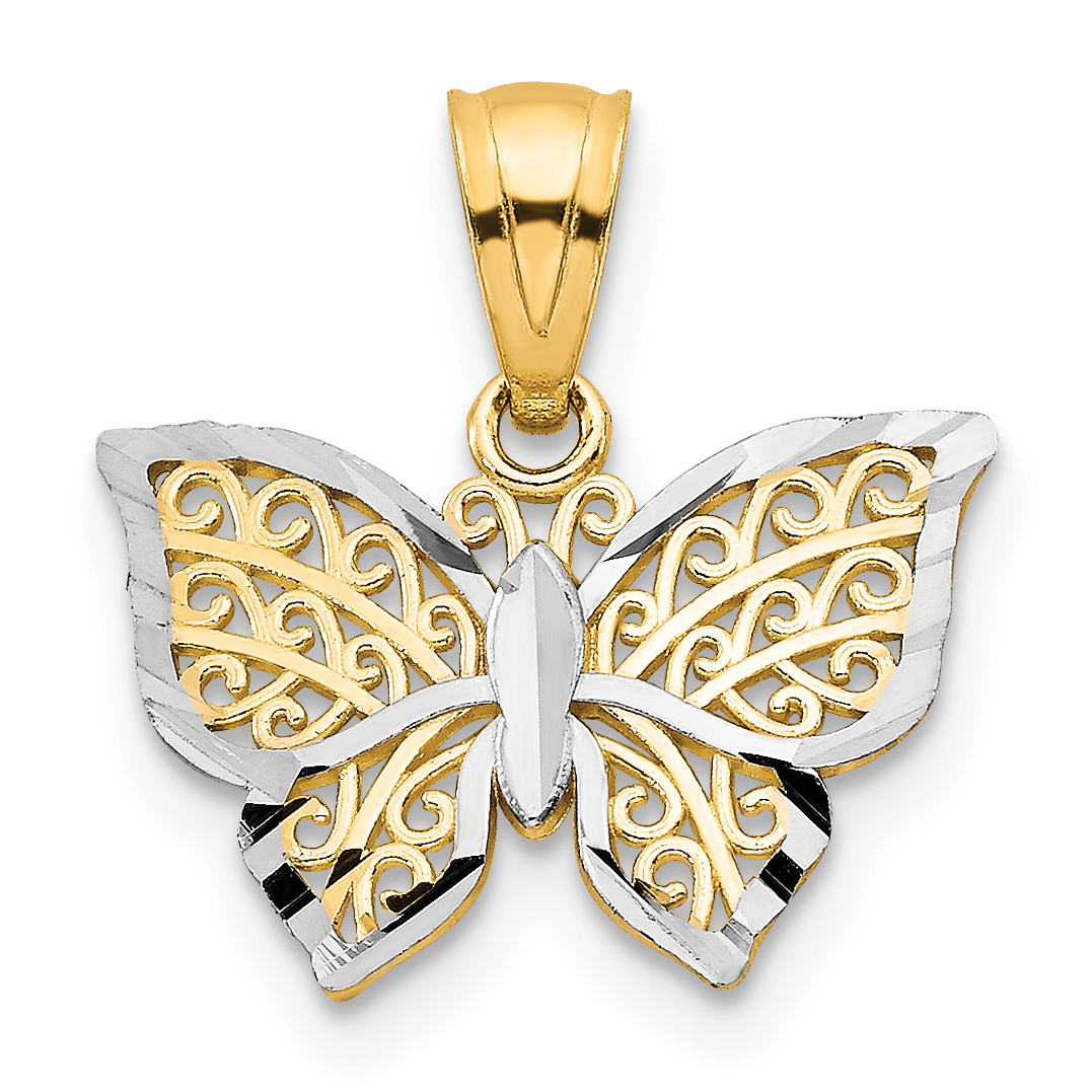 10K w/Rhodium Butterfly Charm (10C1001)