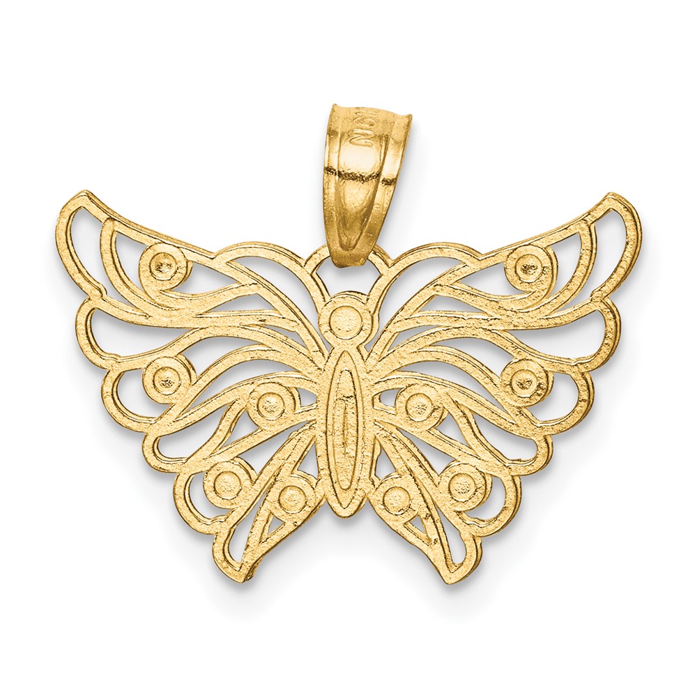 10K w/ Rhodium Butterfly Pendant (10C1006)