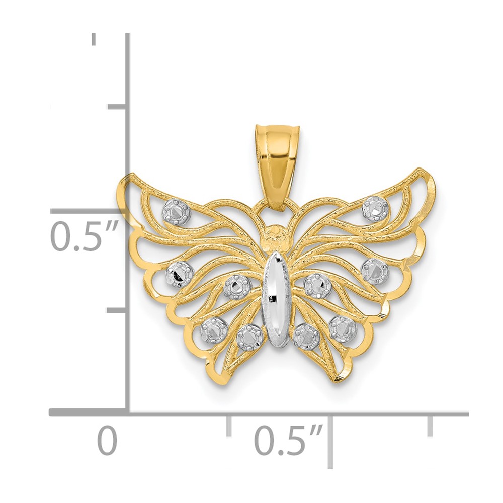 10K w/ Rhodium Butterfly Pendant (10C1006)