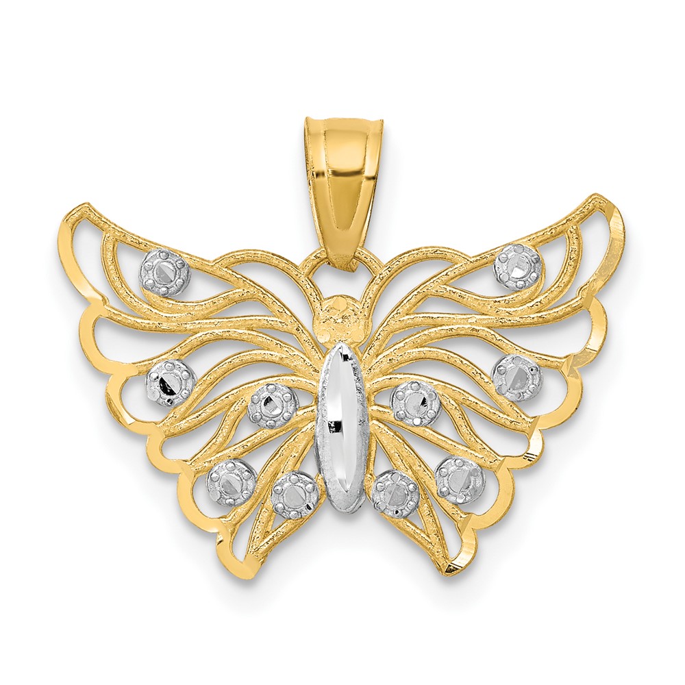 10K w/ Rhodium Butterfly Pendant (10C1006)