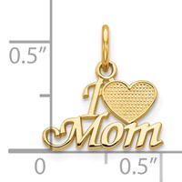 10K Yellow Gold I Heart Mom Charm view 3