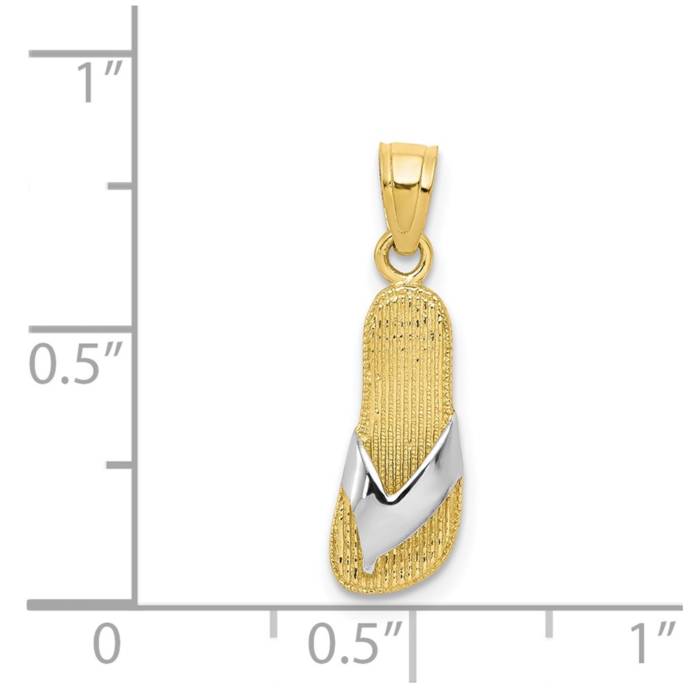 10k & Rhodium Flip Flop Charm (10C1012)