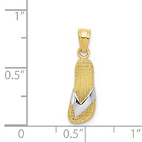 10K and White Rhodium Flip-Flop Charm view 3