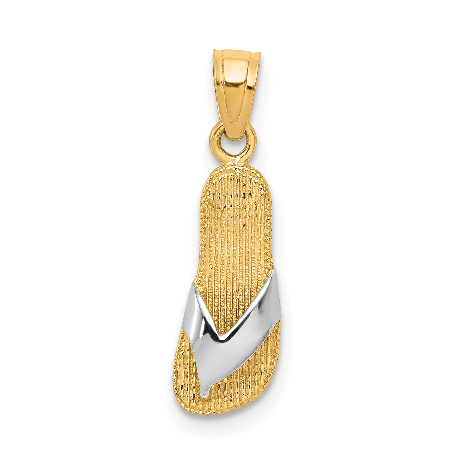 10k & Rhodium Flip Flop Charm (10C1012)