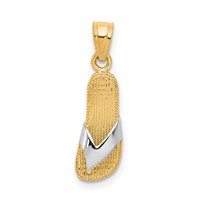 10K and White Rhodium Flip-Flop Charm view 1