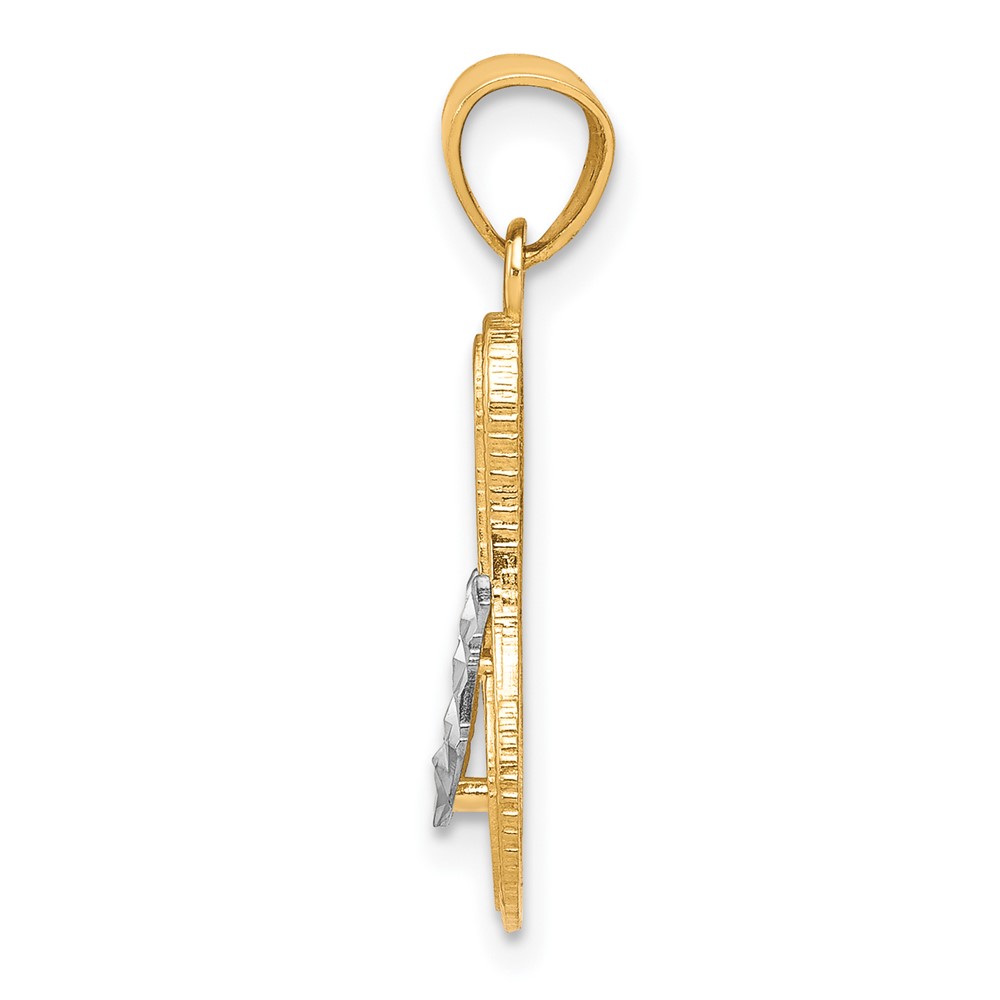 10K w/Rhodium Flip Flop Charm (10C1014)