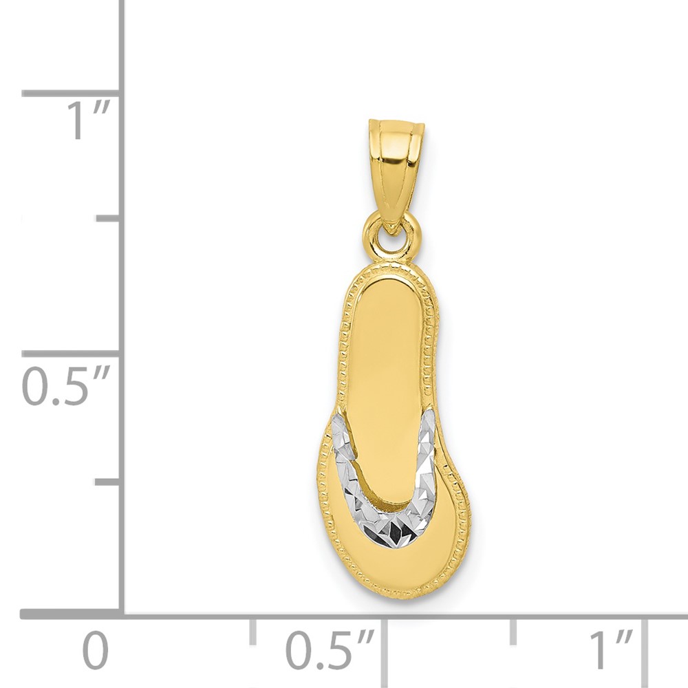 10K w/Rhodium Flip Flop Charm (10C1014)