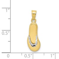 10K and White Rhodium Flip-Flop Charm view 3