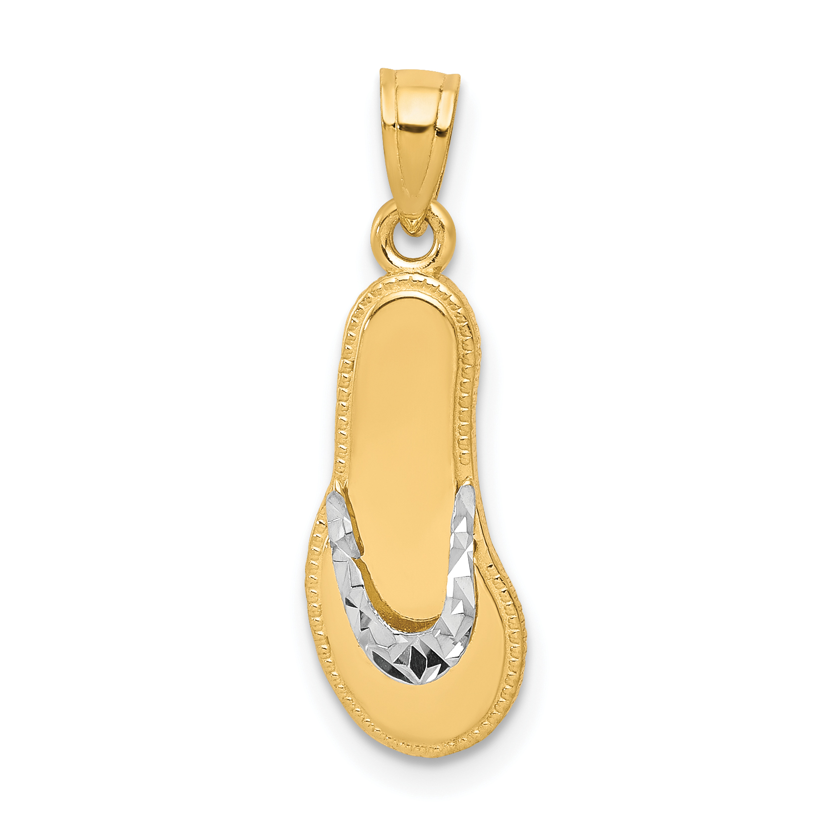 10K w/Rhodium Flip Flop Charm (10C1014)