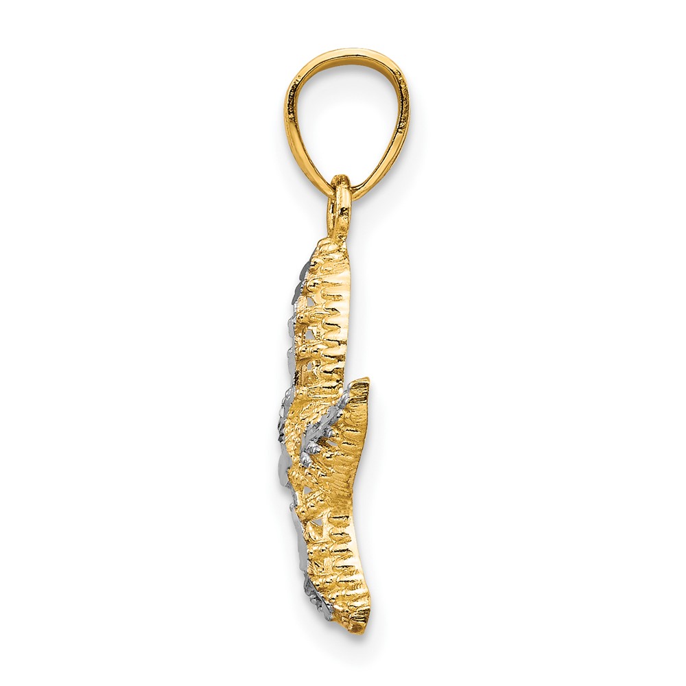 10K w/Rhodium Starfish Charm (10C1018)