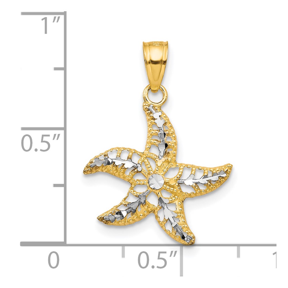 10K w/Rhodium Starfish Charm (10C1018)