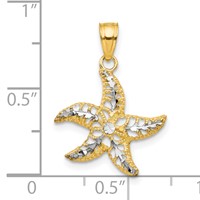 10K and White Rhodium Starfish Charm view 3