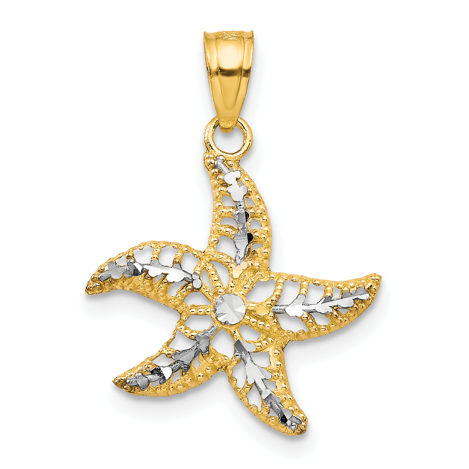 10K w/Rhodium Starfish Charm (10C1018)
