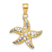 10K and White Rhodium Starfish Charm view 1