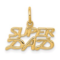 10K Yellow Gold Super Dad Charm view 1