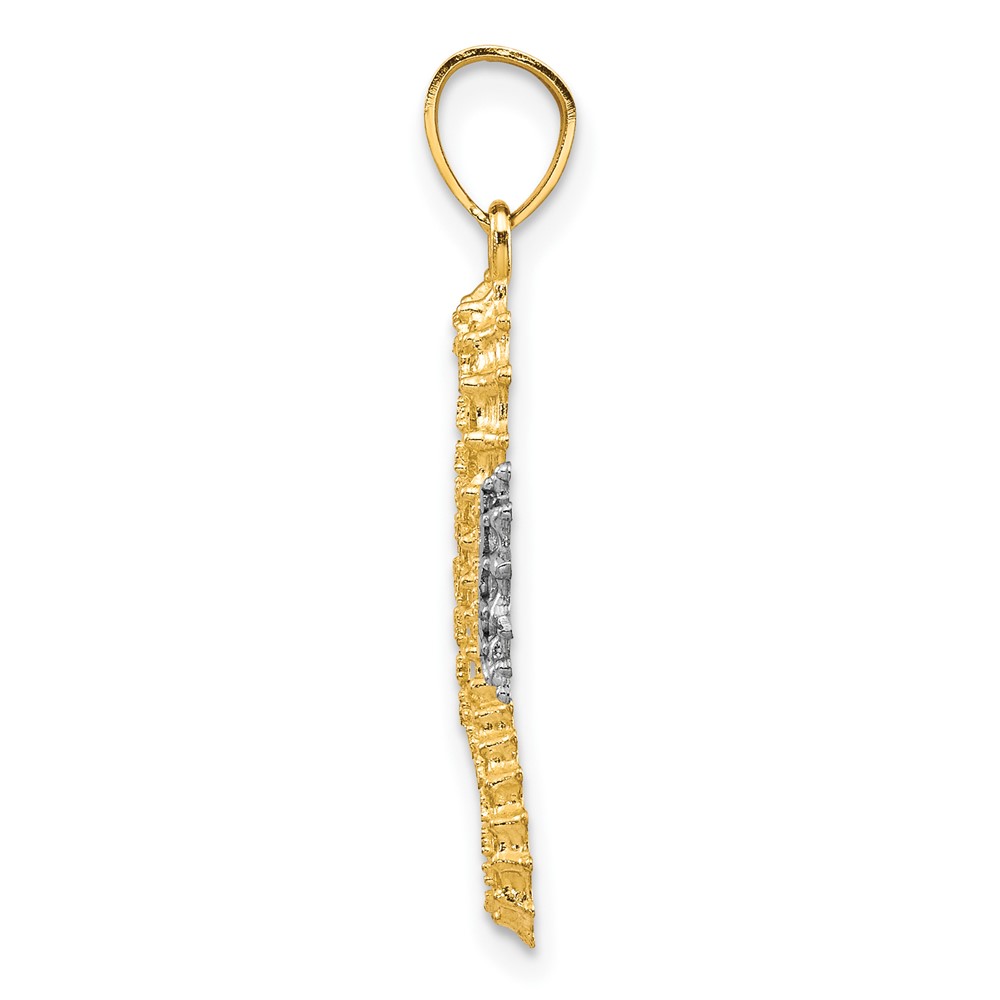 10K w/Rhodium Seahorse Charm (10C1020)
