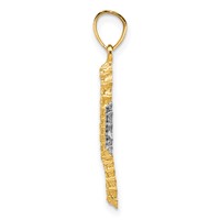 10K and White Rhodium Seahorse Charm view 2