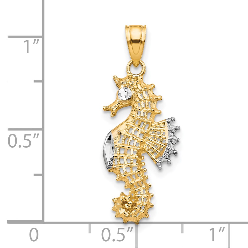 10K w/Rhodium Seahorse Charm (10C1020)