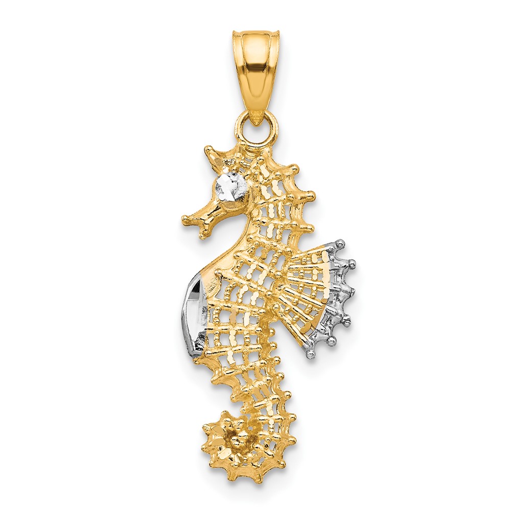 10K w/Rhodium Seahorse Charm (10C1020)