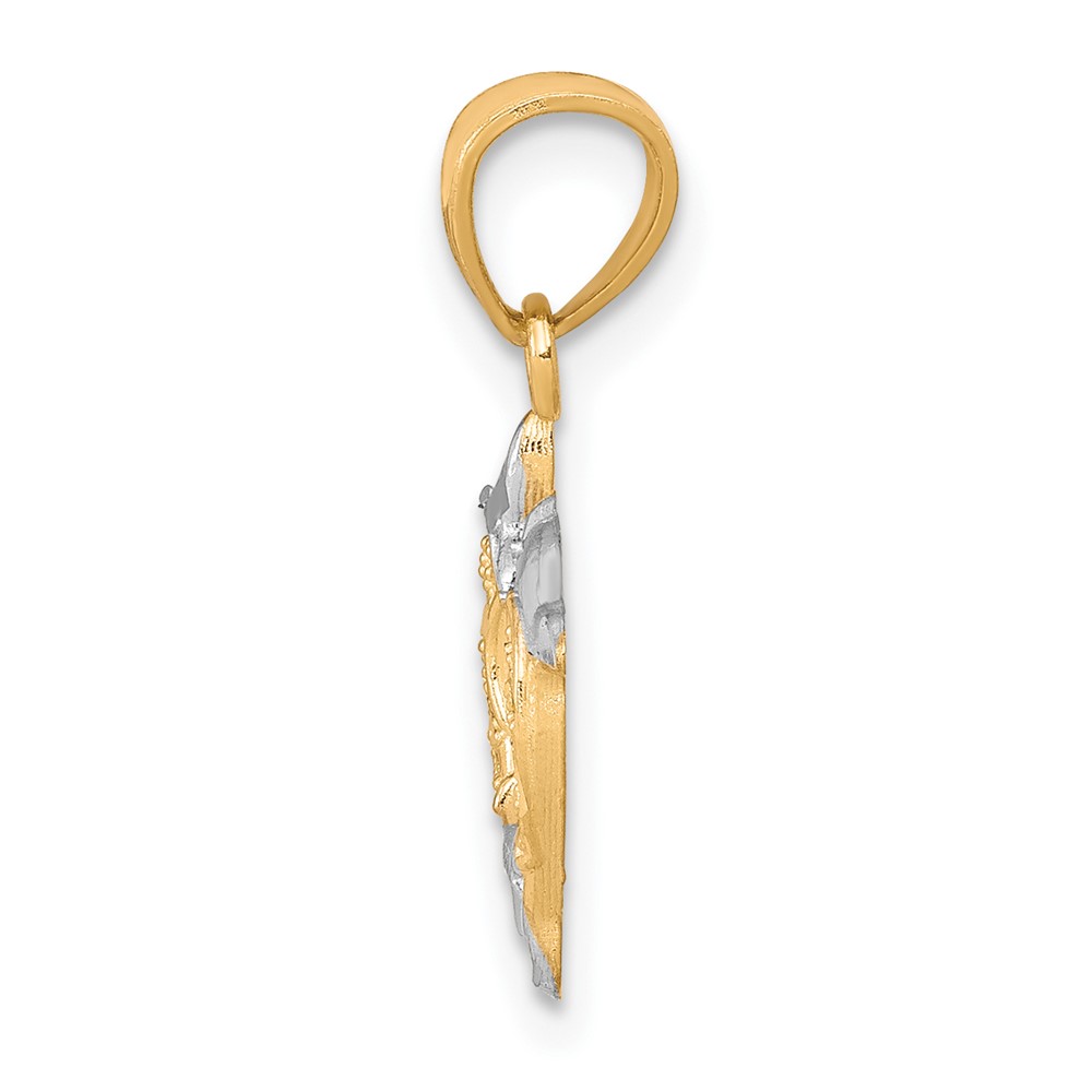 10K w/Rhodium Small Dolphin Charm (10C1021)