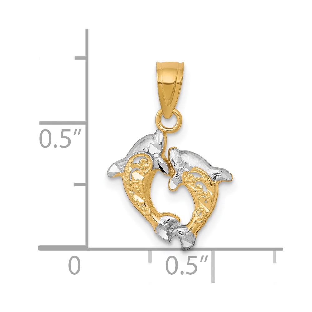 10K w/Rhodium Small Dolphin Charm (10C1021)