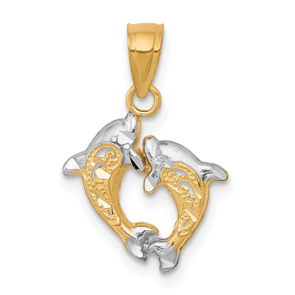 10K w/Rhodium Small Dolphin Charm (10C1021)